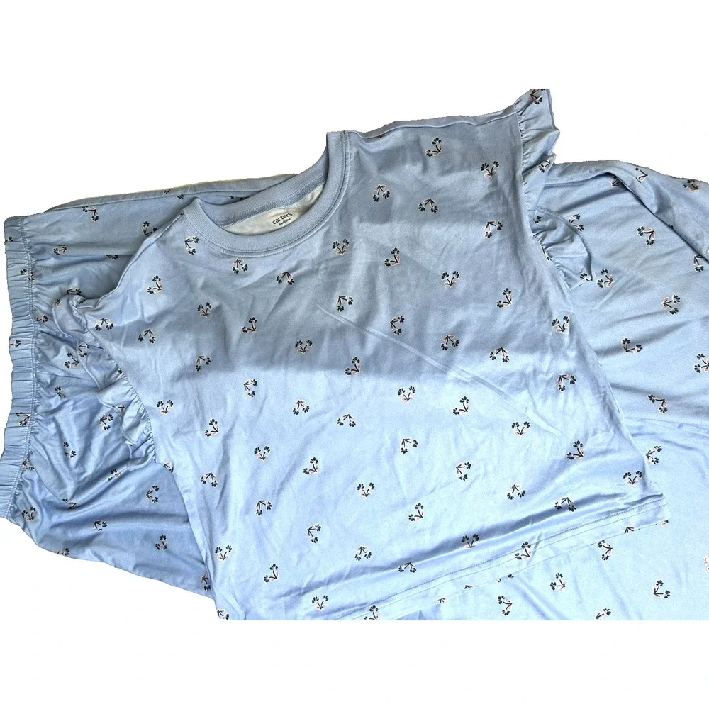 Set of 2 2pc Girls Carter's Pajamas Top/Pant Set Lavender/Blue Size 10/12